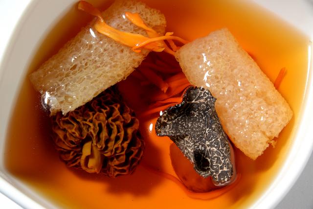 Boiled Consomme with Wild Mushrooms