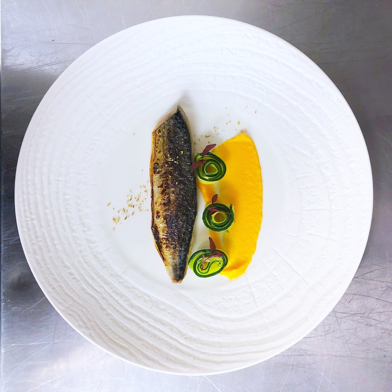 Hot smoked mackerel, butternut squash and courgettes by Pierre Schaeffer, chefs to follow on Instagram, food pics, social media, The Staff Canteen, Instagram Top Ten