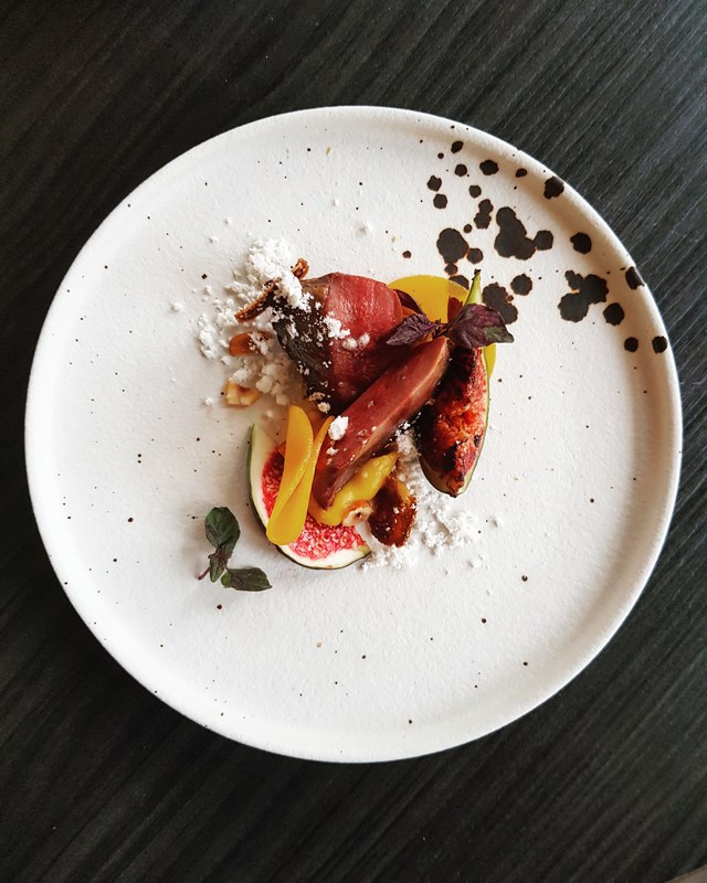 Pigeon - squash, roasted fig, smoked hazelnut by chef Ross Chatburn, chefs to follow on Instagram, food pics, social media, The Staff Canteen, Instagram Top Ten