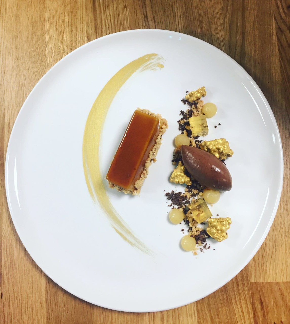 pear mousse chocolate sorbet by Rebecca Marshman, head pastry chef